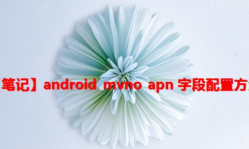 【笔记】Android MVNO APN 字段配置方法